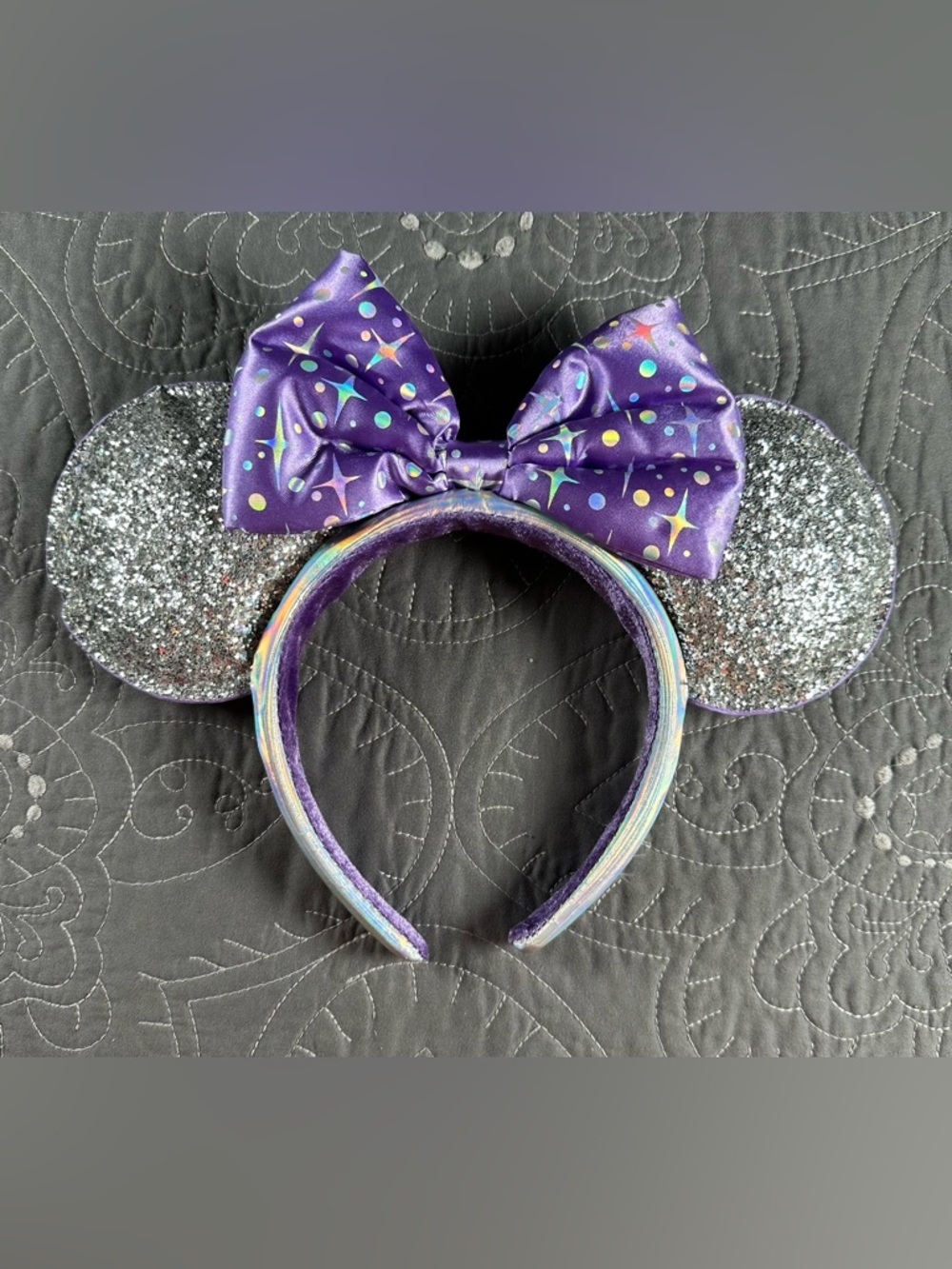 Disney Parks Silver/Purple Tomorrowland Celestial Minnie Mouse Ears